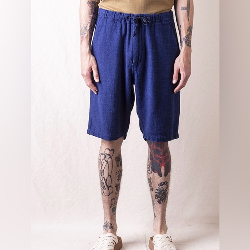 OrSlow New Yorker 100% Cotton Drawstring Shorts Indigo Size Small